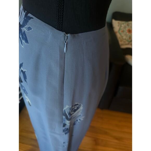 Petite Sophisticate Floral Maxi Skirt Women’s Blue Long Boho Casual Dressy - Picture 3 of 6